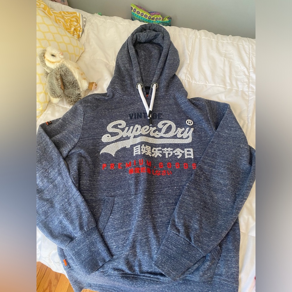 VINTAGE Navy Superdry hoodie